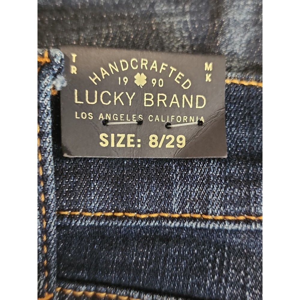 Lucky Brand Jeans Womens 8/29 Blue Denim Dark Wash Easy Rider Crop 33x26 Casual - Picture 3 of 13